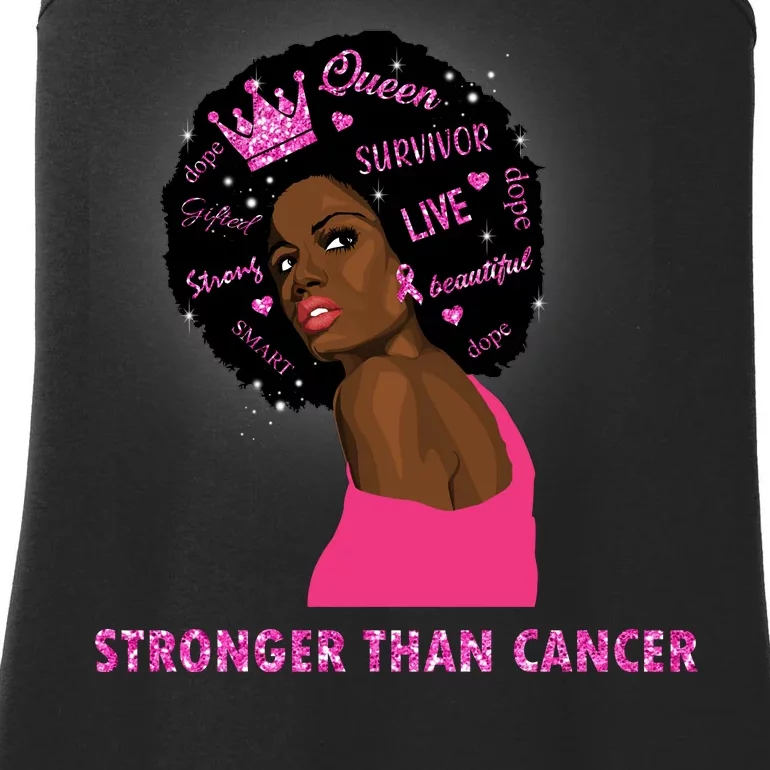 Stronger Than Cancer African American Woman Ladies Essential Tank