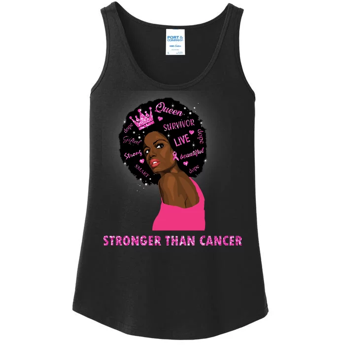 Stronger Than Cancer African American Woman Ladies Essential Tank