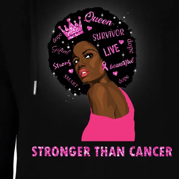 Stronger Than Cancer African American Woman Womens Funnel Neck Pullover Hood