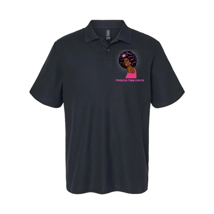 Stronger Than Cancer African American Woman Softstyle Adult Sport Polo