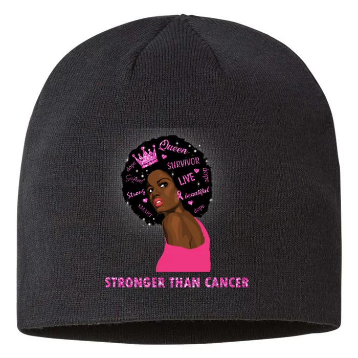 Stronger Than Cancer African American Woman 8 1/2in Sustainable Knit Beanie