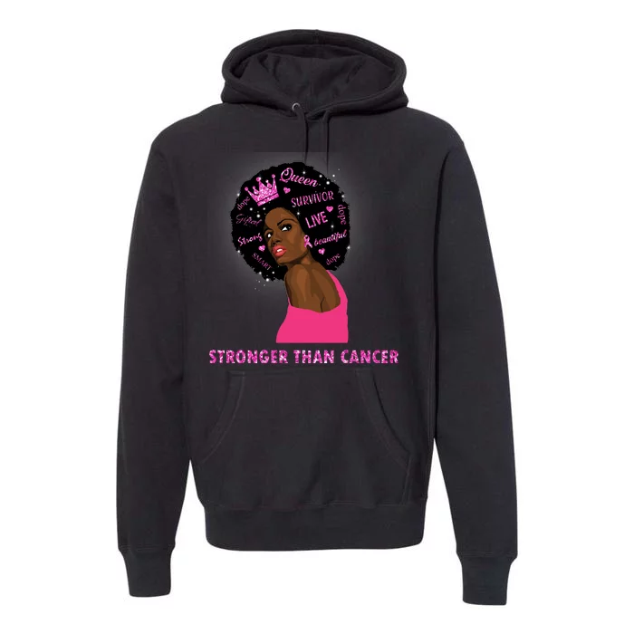 Stronger Than Cancer African American Woman Premium Hoodie