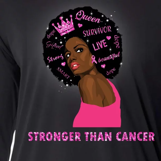 Stronger Than Cancer African American Woman Cooling Performance Long Sleeve Crew