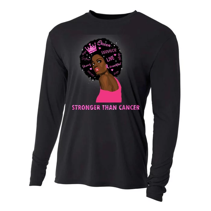 Stronger Than Cancer African American Woman Cooling Performance Long Sleeve Crew