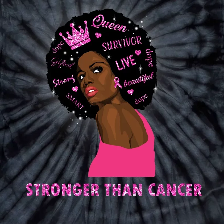 Stronger Than Cancer African American Woman Tie-Dye T-Shirt