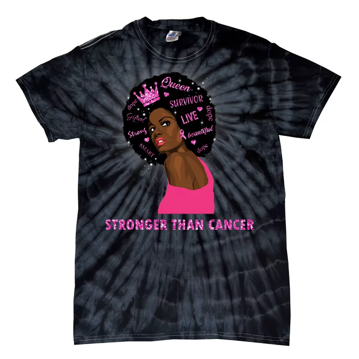 Stronger Than Cancer African American Woman Tie-Dye T-Shirt