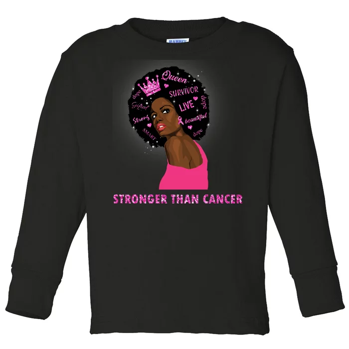 Stronger Than Cancer African American Woman Toddler Long Sleeve Shirt