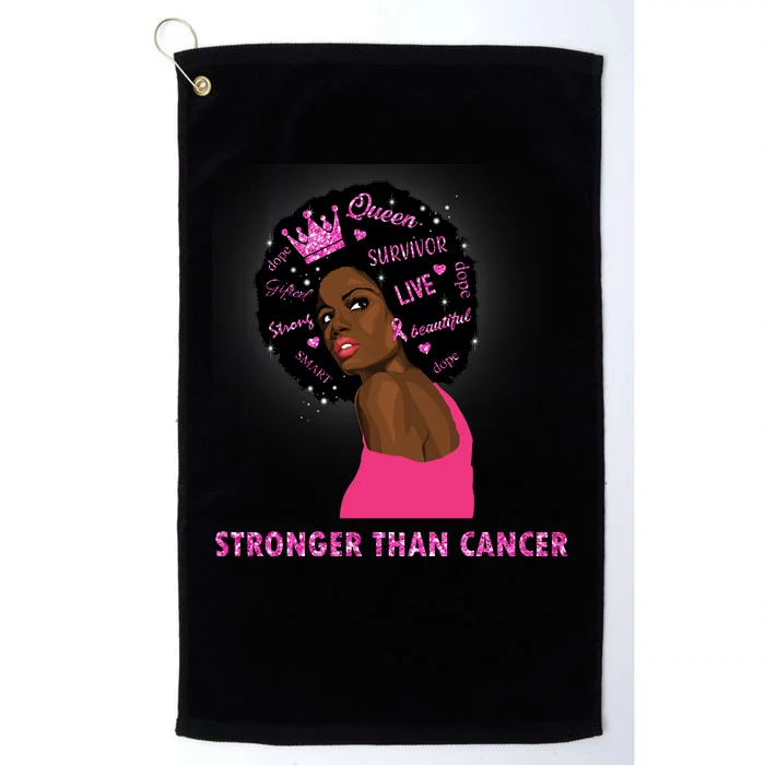 Stronger Than Cancer African American Woman Platinum Collection Golf Towel