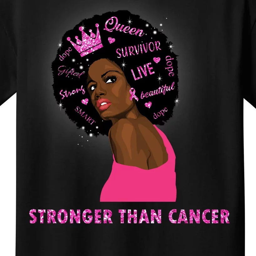 Stronger Than Cancer African American Woman Kids T-Shirt