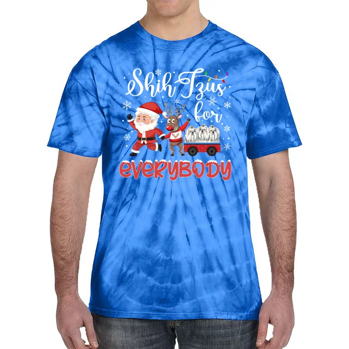 Shih Tzu Christmas Shih Tzus For Everybody Xmas Cute Gift Tie-Dye T-Shirt