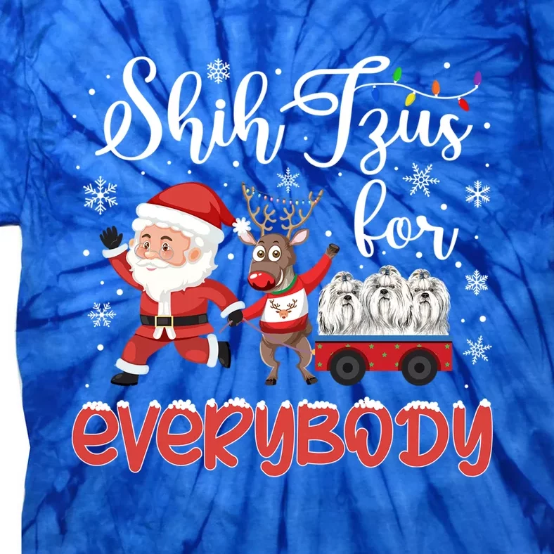 Shih Tzu Christmas Shih Tzus For Everybody Xmas Cute Gift Tie-Dye T-Shirt