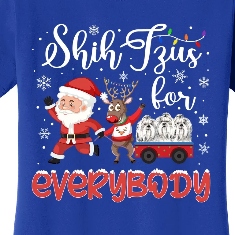 Shih Tzu Christmas Shih Tzus For Everybody Xmas Cute Gift Women's T-Shirt