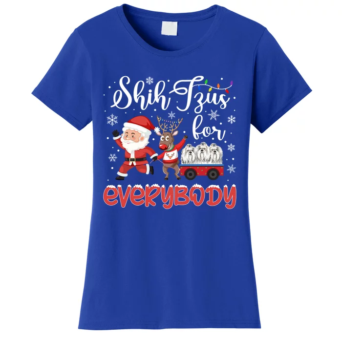 Shih Tzu Christmas Shih Tzus For Everybody Xmas Cute Gift Women's T-Shirt