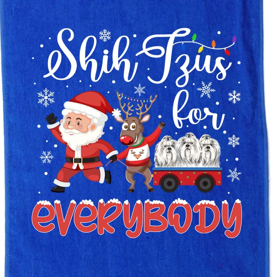 Shih Tzu Christmas Shih Tzus For Everybody Xmas Cute Gift Platinum Collection Golf Towel