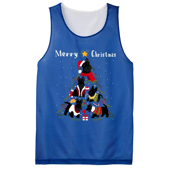 Scottish Terrier Christmas Tree Xmas Dog Lover Gift Mesh Reversible Basketball Jersey Tank