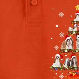 Shih Tzu Christmas Tree XMas Gift Dry Zone Grid Performance Polo