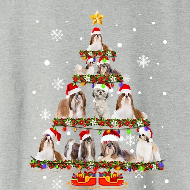 Shih Tzu Christmas Tree XMas Gift Women's Crop Top Tee