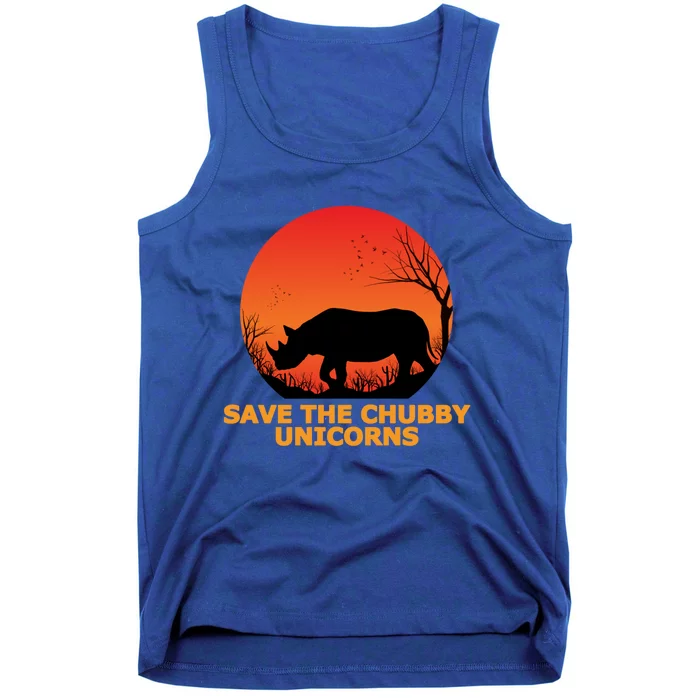 Save The Chubby Unicorns Fat Rhino Cool Gift Tank Top