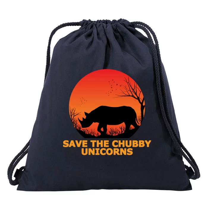 Save The Chubby Unicorns Fat Rhino Cool Gift Drawstring Bag