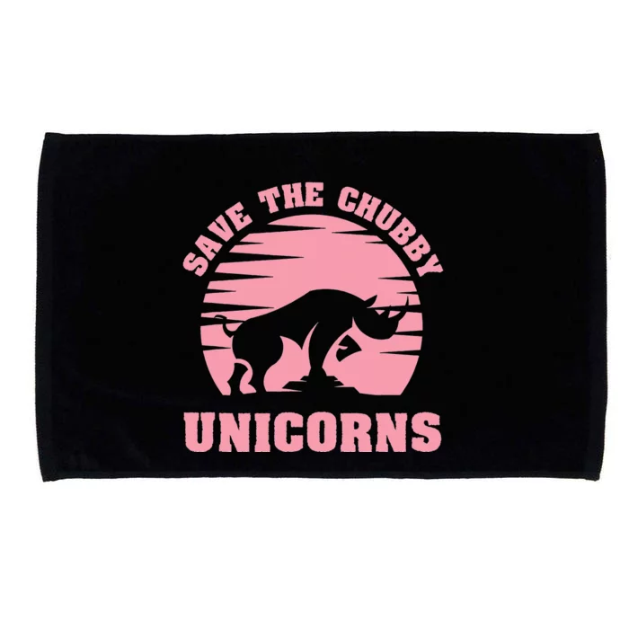 Save The Chubby Unicorns Funny Unicorn Rhino Microfiber Hand Towel