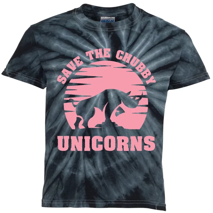 Save The Chubby Unicorns Funny Unicorn Rhino Kids Tie-Dye T-Shirt