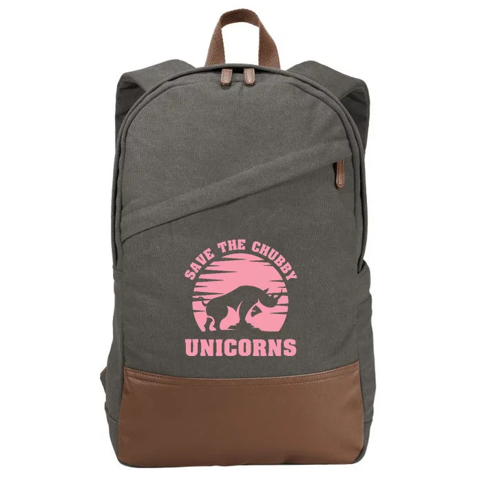 Save The Chubby Unicorns Funny Unicorn Rhino Cotton Canvas Backpack