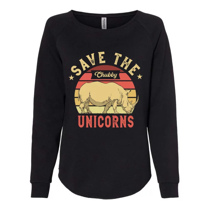 Save The Chubby Unicorns For A Chubby Unircorn Fan Gift Womens California Wash Sweatshirt