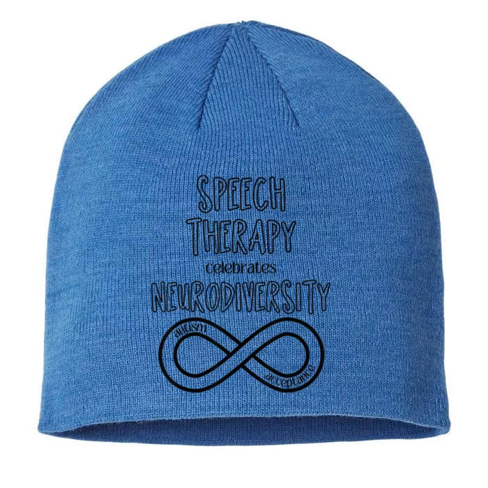 Speech Therapy Celebrates Neurodiversity Acceptance Autism 8 1/2in Sustainable Knit Beanie