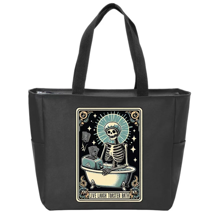 Sarcasm Tarot Card Skeleton Live Laugh Toaster Bath Zip Tote Bag