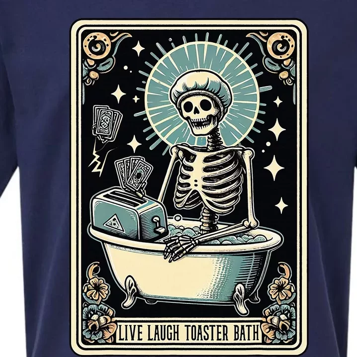 Sarcasm Tarot Card Skeleton Live Laugh Toaster Bath Sueded Cloud Jersey T-Shirt