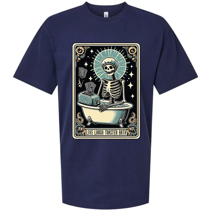 Sarcasm Tarot Card Skeleton Live Laugh Toaster Bath Sueded Cloud Jersey T-Shirt