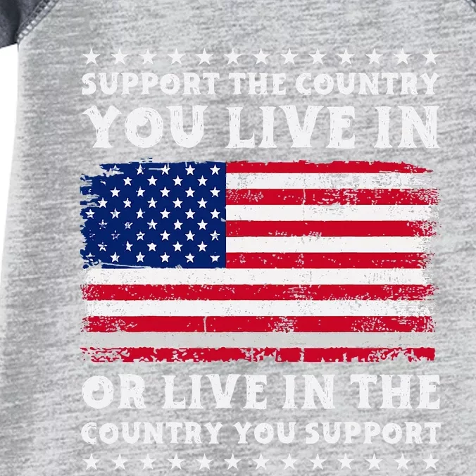 Support The Country You Live In The Country You Support Infant Baby Jersey Bodysuit