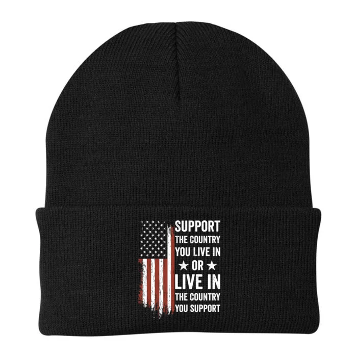 Support The Country You Live In The Country You Support Usa Knit Cap Winter Beanie