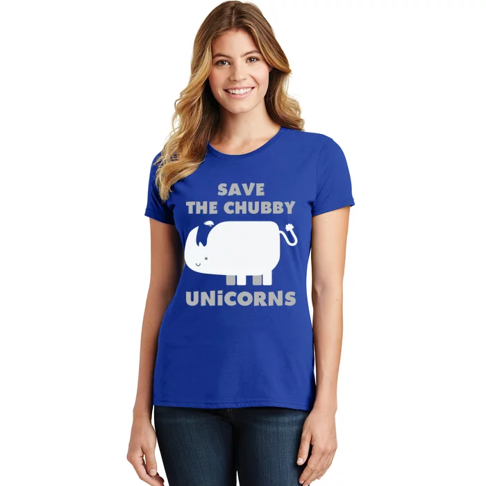 Save The Chubby Unicorns Funny Rhino Funny Gift Women's T-Shirt