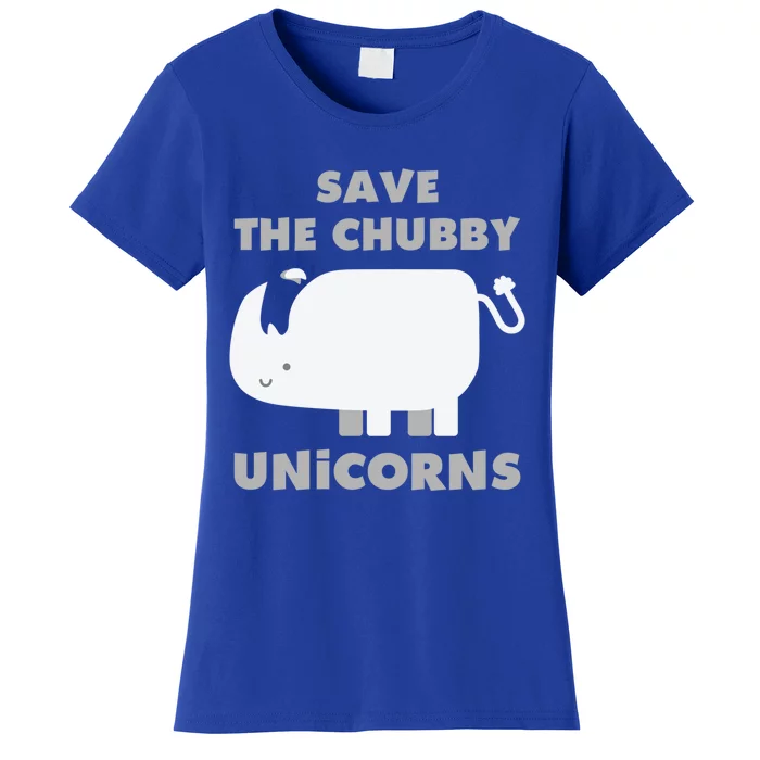 Save The Chubby Unicorns Funny Rhino Funny Gift Women's T-Shirt