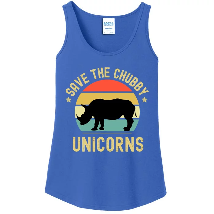 Save The Chubby Unicorns Funny Rhino Meaningful Gift Ladies Essential Tank