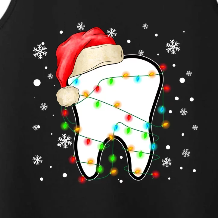 Santa Teeth Christmas Funny Dental Dentist Hygienist Xmas Great Gift Performance Tank