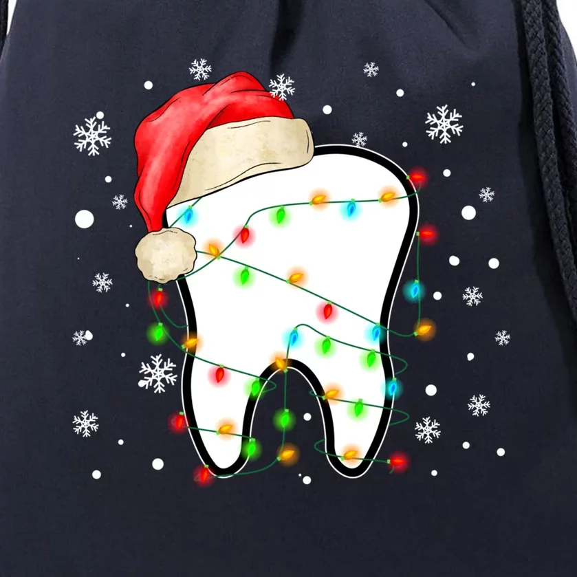 Santa Teeth Christmas Funny Dental Dentist Hygienist Xmas Great Gift Drawstring Bag