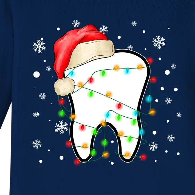 Santa Teeth Christmas Funny Dental Dentist Hygienist Xmas Great Gift Baby Long Sleeve Bodysuit