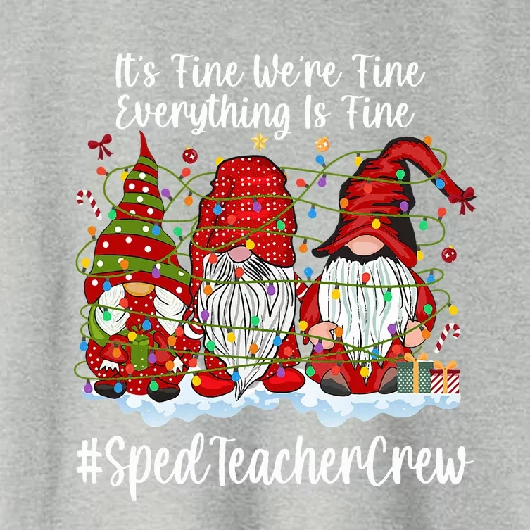 Sped Teacher Christmas Funny Gnome Xmas Special Education Women's Crop Top Tee