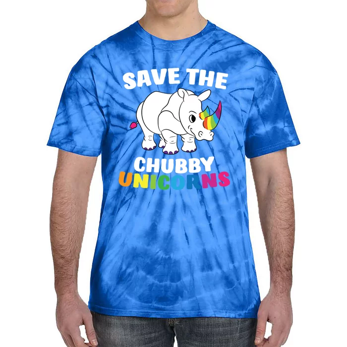 Save The Chubby Unicorns Funny Unicorn Rhino Gift Tie-Dye T-Shirt