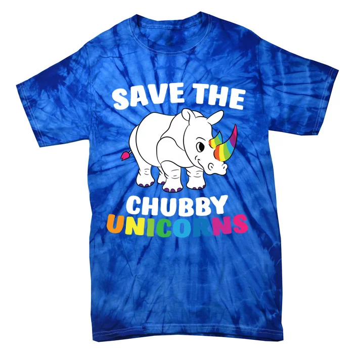 Save The Chubby Unicorns Funny Unicorn Rhino Gift Tie-Dye T-Shirt