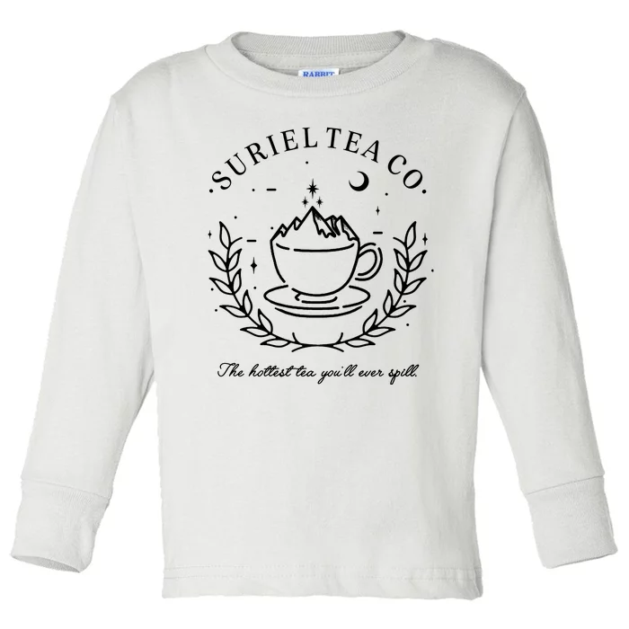 Suriel Tea Co The Hottest Tea You'll Ever Spill Velaris Toddler Long Sleeve Shirt