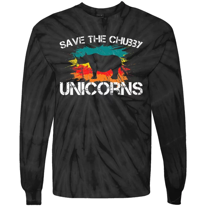 Save the chubby Unicorn funny animal Tie-Dye Long Sleeve Shirt