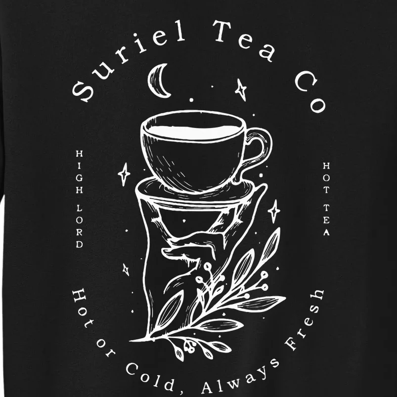 Suriel Tea Co Spill The Tea Mystical Book Flowers Librarian Sweatshirt