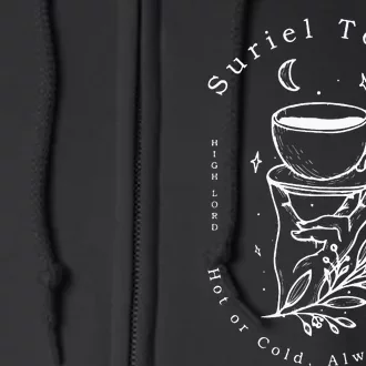 Suriel Tea Co Spill The Tea Mystical Book Flowers Librarian Full Zip Hoodie