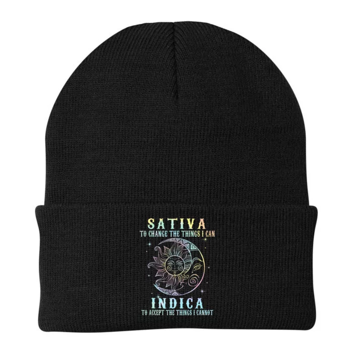 Sativa To Change The Things I Can Indica Cannabis W Tie Dye Knit Cap Winter Beanie