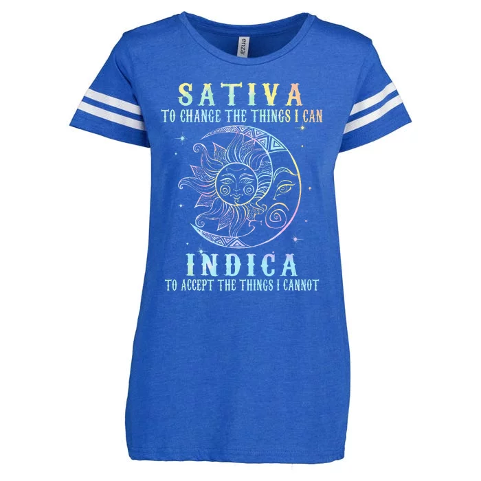 Sativa To Change The Things I Can Indica Cannabis W Tie Dye Enza Ladies Jersey Football T-Shirt