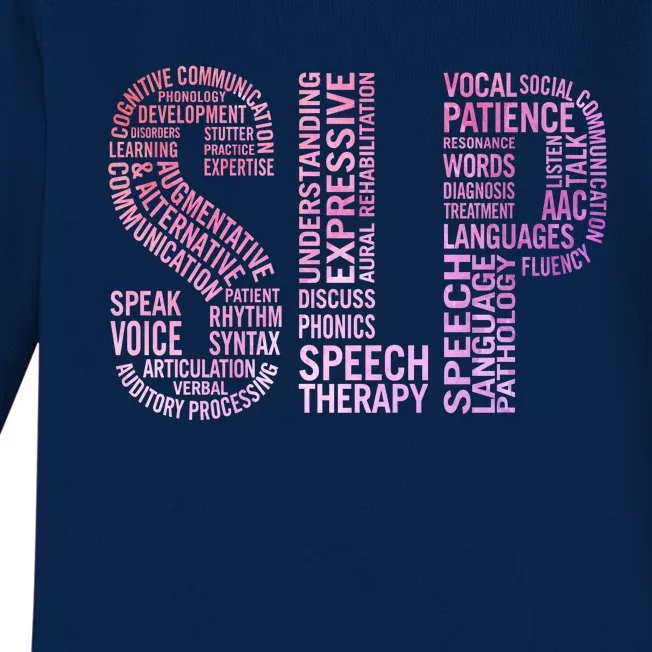 Speech Therapist Cute Gift Slp Speech Therapy Funny Gift Baby Long Sleeve Bodysuit