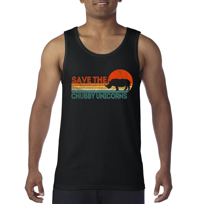 Save The Chubby Unicorns Funny Rhino Chubby Unicorn Tank Top